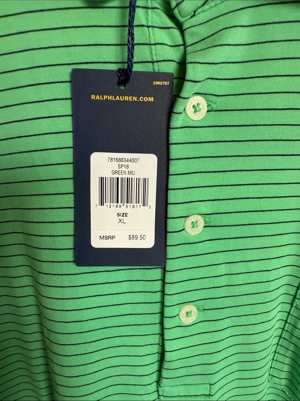 Polo Golf by Ralph Lauren Mint Green Thin-Striped Pocket Polo